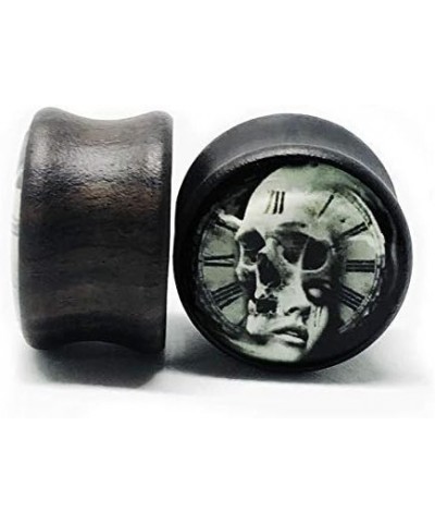 Wood Ear Gauges Plugs Double Flared Saddle Plugs Ear Stretcher Expander Skull Plugs Piercing Jewelry 00g (10mm) $11.20 Body J...