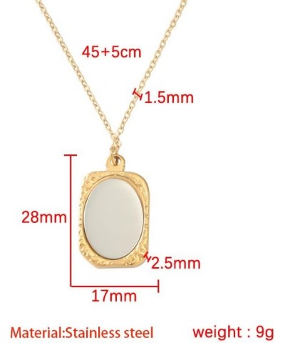 WLLAY Vintage Ancient Mirror Pendant Necklace Long Chain For Women Jewelry Gift B:gold $8.15 Necklaces