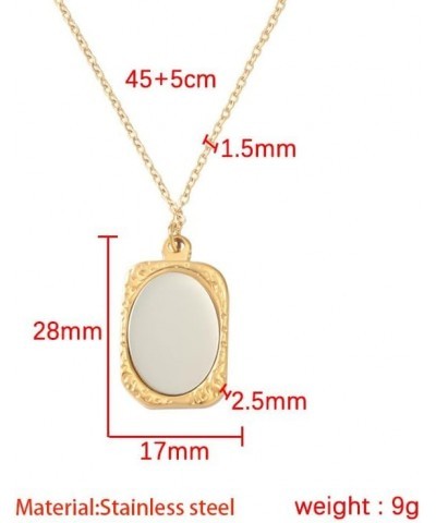 WLLAY Vintage Ancient Mirror Pendant Necklace Long Chain For Women Jewelry Gift B:gold $8.15 Necklaces