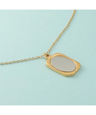 WLLAY Vintage Ancient Mirror Pendant Necklace Long Chain For Women Jewelry Gift B:gold $8.15 Necklaces