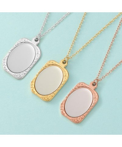 WLLAY Vintage Ancient Mirror Pendant Necklace Long Chain For Women Jewelry Gift B:gold $8.15 Necklaces