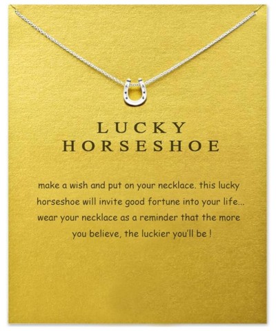 Friendship Anchor Compass Necklace Good Luck Elephant Pendant Chain Necklace with Message Card Gift Card Silver Horseshoe $7....