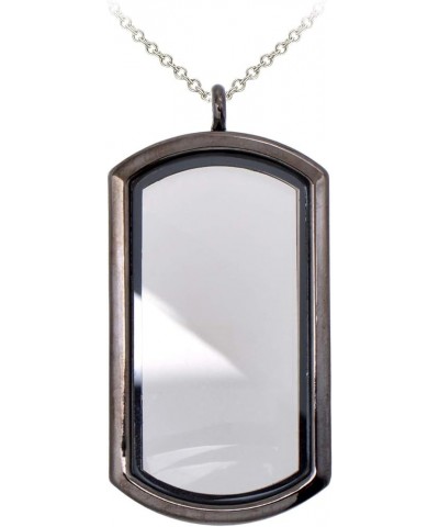 Magnetic Rectangle Glass Window Floating Locket Pendant Necklace Gun Black $7.79 Necklaces