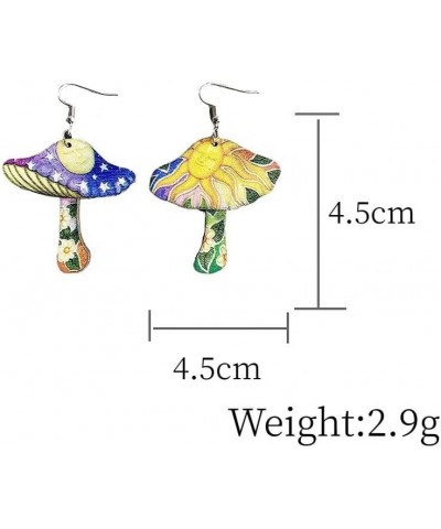 Unique Fashion Student Funny Jewelry Mushroom Frog Star Moon Cartoon Colorful Drop Dangle Earrings for Women Girls Birthday G...