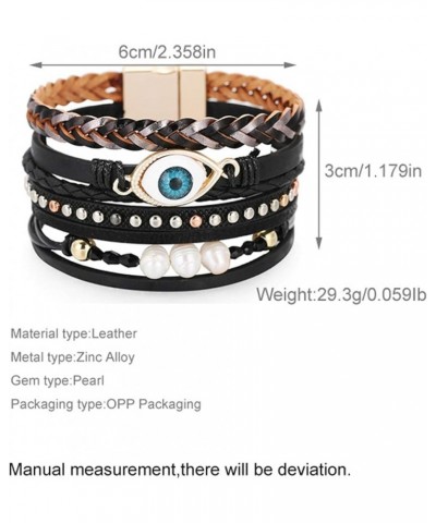 Leather Wrap Bracelet Boho Cuff Bracelets for Women Teen Girls Cross Bracelet Fashion Jewelry Gifts for Her Black Eyes $8.84 ...