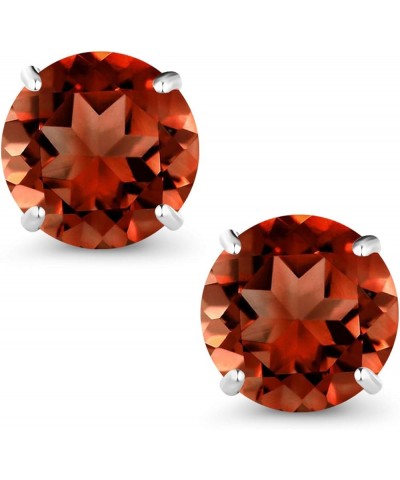 10K White Gold Round 7MM Gemstone Birthstone Stud Earrings For Women Garnet, January $32.55 Others