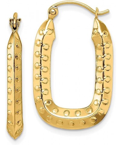 14K Yellow Gold Rectangle Hoop Earrings 14K Yellow Gold - 27mm $61.21 Earrings