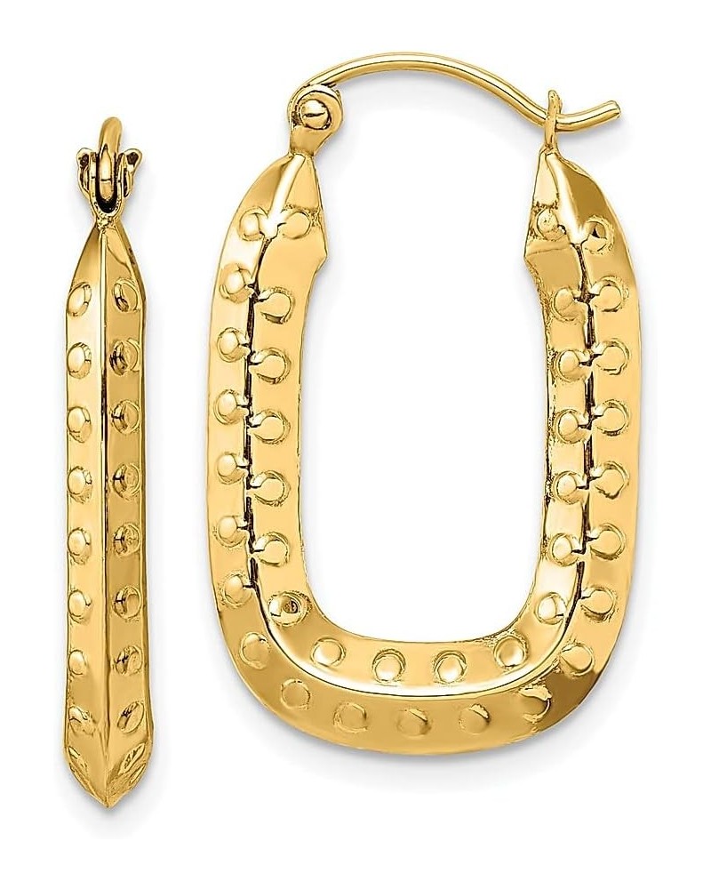 14K Yellow Gold Rectangle Hoop Earrings 14K Yellow Gold - 27mm $61.21 Earrings