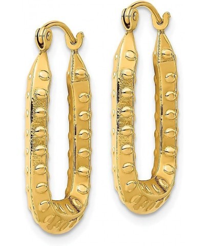 14K Yellow Gold Rectangle Hoop Earrings 14K Yellow Gold - 27mm $61.21 Earrings