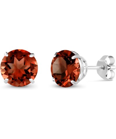 10K White Gold Round 7MM Gemstone Birthstone Stud Earrings For Women Garnet, January $32.55 Others