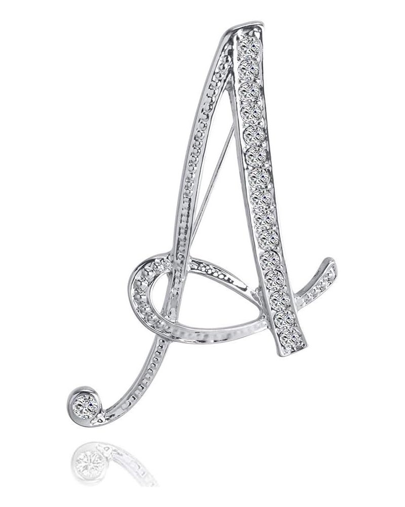 Letter Brooch A-Z 26 Personalized Design Letters Initial Pins Clear Crystal Rhinestone Breastpin A $5.93 Brooches & Pins