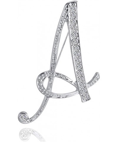 Letter Brooch A-Z 26 Personalized Design Letters Initial Pins Clear Crystal Rhinestone Breastpin A $5.93 Brooches & Pins