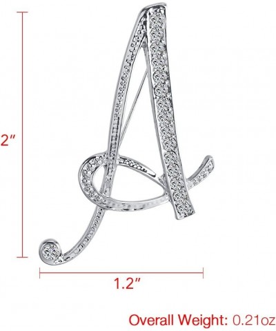 Letter Brooch A-Z 26 Personalized Design Letters Initial Pins Clear Crystal Rhinestone Breastpin A $5.93 Brooches & Pins