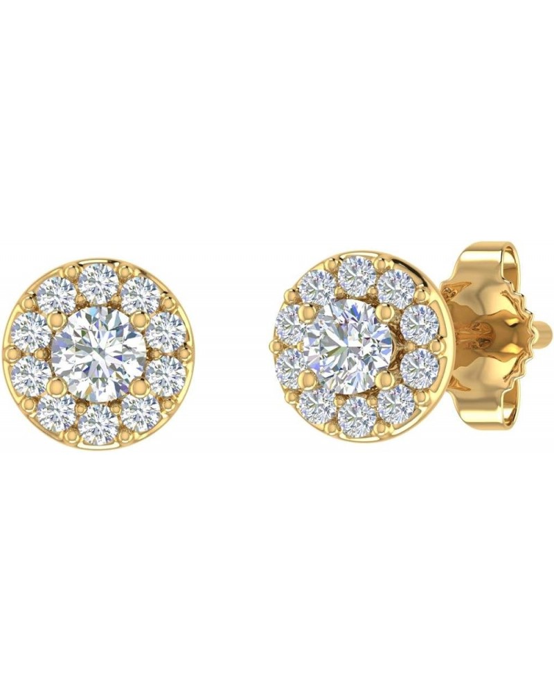 1/4 Carat Diamond Halo Stud Earrings in 10K Gold Yellow Gold $59.40 Earrings