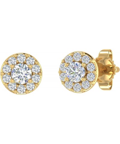 1/4 Carat Diamond Halo Stud Earrings in 10K Gold Yellow Gold $59.40 Earrings