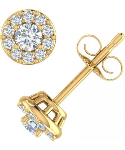 1/4 Carat Diamond Halo Stud Earrings in 10K Gold Yellow Gold $59.40 Earrings