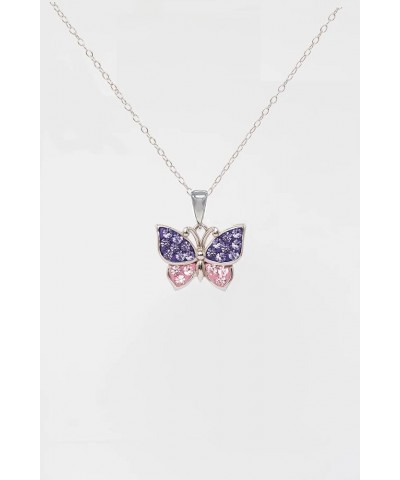 Sapphire Blue Butterfly Crystal Sterling Silver Necklace with an Elegant Jewelry Box Gift for Girls & Women – Gift for Mother...