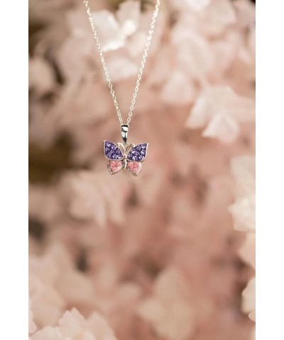 Sapphire Blue Butterfly Crystal Sterling Silver Necklace with an Elegant Jewelry Box Gift for Girls & Women – Gift for Mother...