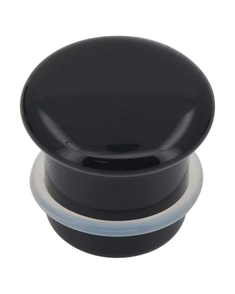 Pair of Black Obsidian Single Flare Stone Ear Plugs Silicone O-Ring Expander Gauges 8ga - 1 inch E616 5/8 Inch(16mm) $15.13 O...