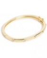 Women's 1cttw Round Station Bezel Cz Hinged Bangle Gold $44.64 Bracelets