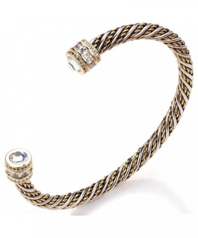 Twisted Bracelets for Women Cable Wire Cuff Bangles Adjustable Valentine Day Gift Rhinestone Jewelry with Gift Box D-2 $14.49...