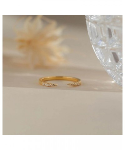 Dainty Open Band Stackable 18k Gold CZ Diamond Ring for Women Gift for Her 8 04-Jessie Duo $11.59 Rings