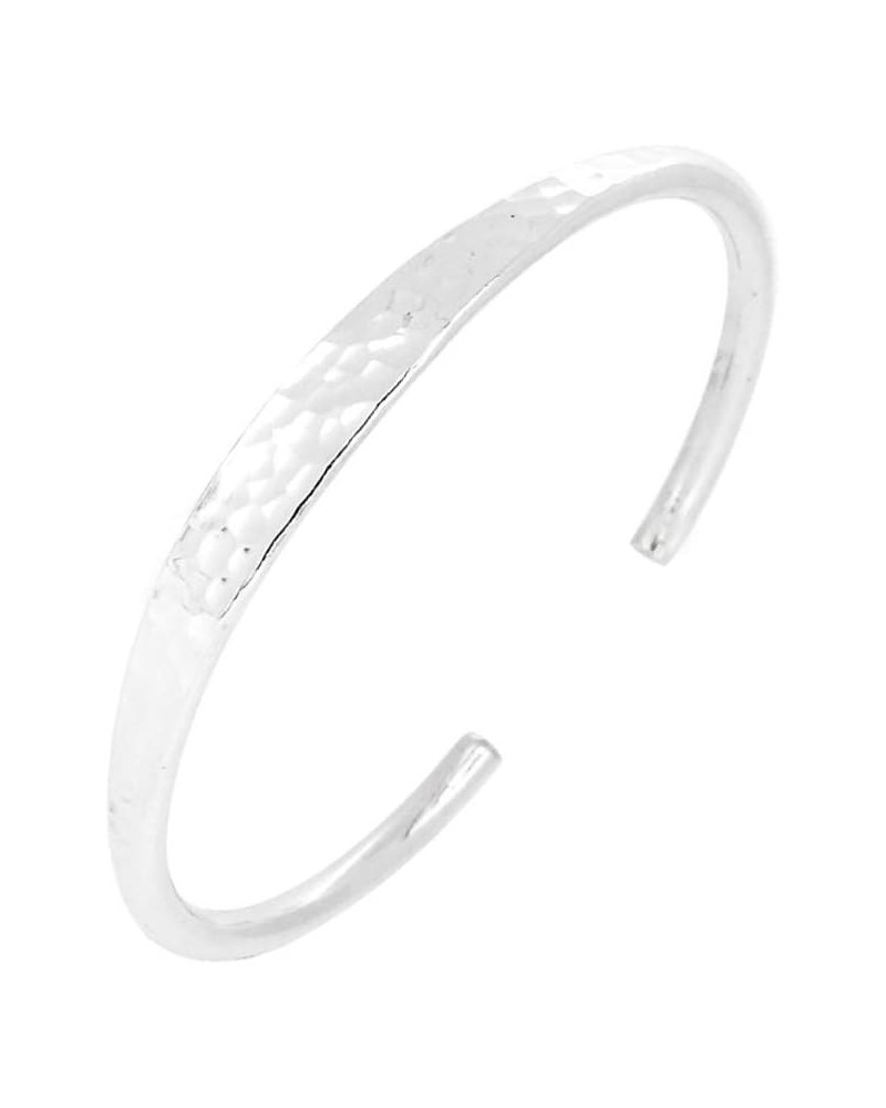 Womens Hammered Bangle 925 Sterling Silver Bangle Bracelet for Ladies and Girls $39.48 Bracelets