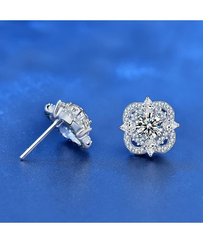 StarGems® 0.5ct Moissanite 925 Silver Platinum Plated Four-leaf Clover Zirconia Stud B4652 $17.67 Earrings