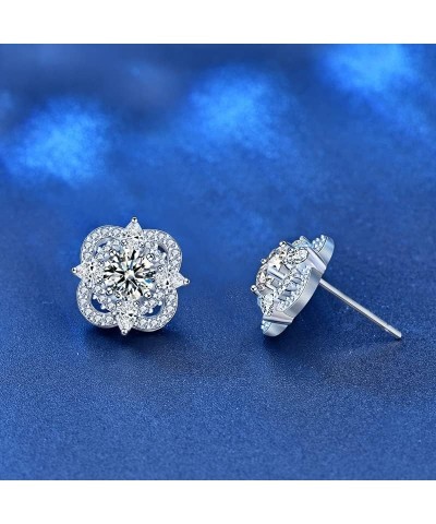 StarGems® 0.5ct Moissanite 925 Silver Platinum Plated Four-leaf Clover Zirconia Stud B4652 $17.67 Earrings