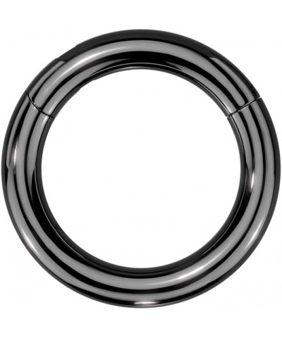 12GA-8GA Large Gauge F136 Implant Grade Titanium 10mm Diameter Hinged Segment Clicker Ring Black $10.61 Body Jewelry