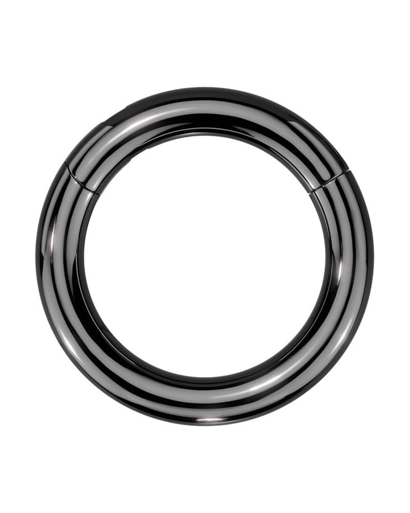 12GA-8GA Large Gauge F136 Implant Grade Titanium 10mm Diameter Hinged Segment Clicker Ring Black $10.61 Body Jewelry