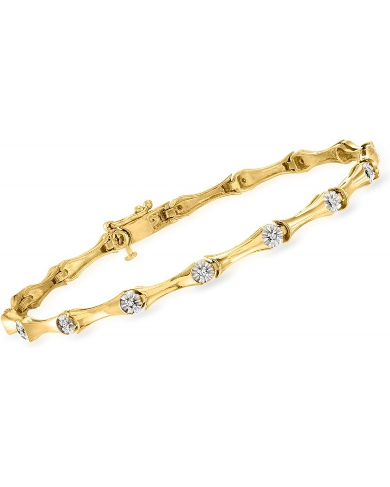 0.10 ct. t.w. Diamond Station Bracelet in 18kt Gold Over Sterling 8.5 Inches $64.40 Bracelets