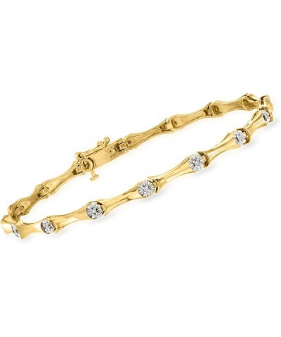 0.10 ct. t.w. Diamond Station Bracelet in 18kt Gold Over Sterling 8.5 Inches $64.40 Bracelets