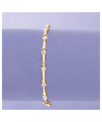 0.10 ct. t.w. Diamond Station Bracelet in 18kt Gold Over Sterling 8.5 Inches $64.40 Bracelets