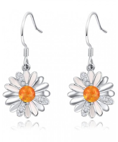 Daisy Earrings 925 Sterling Silver Daisy Flower Earrings Daisy Jewellery Gift for Women Girls B Orange $13.44 Earrings