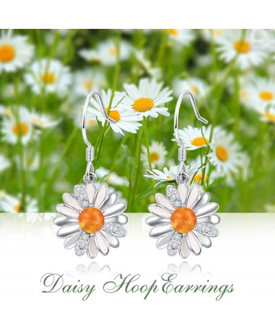 Daisy Earrings 925 Sterling Silver Daisy Flower Earrings Daisy Jewellery Gift for Women Girls B Orange $13.44 Earrings