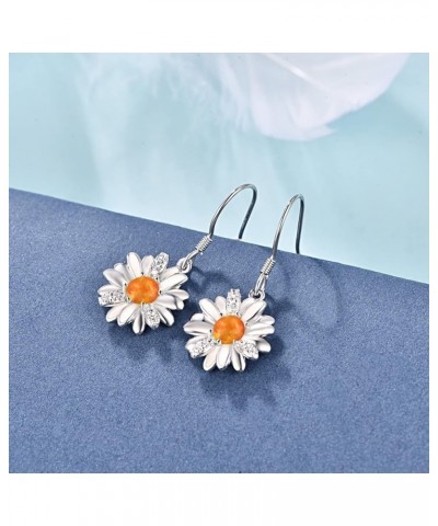 Daisy Earrings 925 Sterling Silver Daisy Flower Earrings Daisy Jewellery Gift for Women Girls B Orange $13.44 Earrings