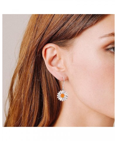 Daisy Earrings 925 Sterling Silver Daisy Flower Earrings Daisy Jewellery Gift for Women Girls B Orange $13.44 Earrings