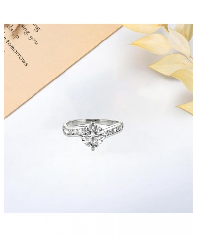 Moissanite Engagement Rings for Women 925 Sterling Silver Promise Ring Personalized Ring Free Engraving style 4 $81.40 Rings