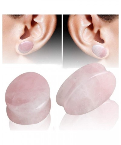 Teardrop Rose Quartz Ear Gauges Plugs Tunnels Expanders Stretcher Natural Stone Double Flared Earrings Piercing Body Jewelry ...