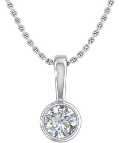 1/5 to 1/3 Carat Diamond Solitaire Pendant Necklace in 14K Gold (SolidBell) (Included Silver Chain) White Gold 0.2 carats $55...