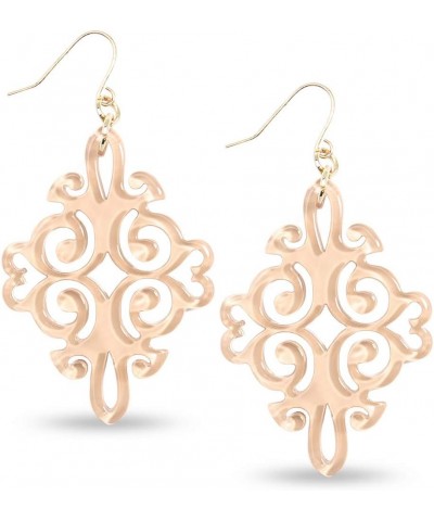 Acrylic Resin Twirling Drop Earrings for Women Beige $14.78 Earrings