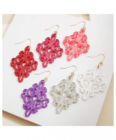 Acrylic Resin Twirling Drop Earrings for Women Beige $14.78 Earrings