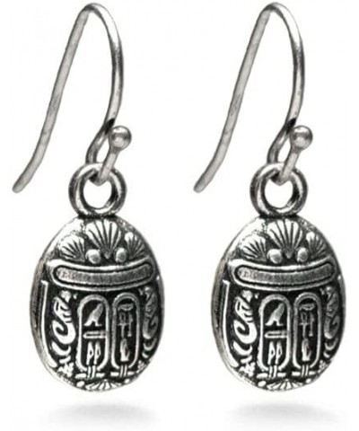 Mini Scarab Earrings - Antique Silver Finish $10.27 Earrings