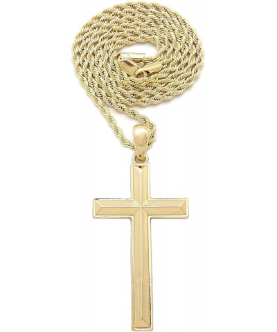 New Holy Cross Pendant Box, Rope, Cuban Chain Fashion Hip Hop Necklace XSP800 (24, Gold/Rope Chain) $9.88 Necklaces