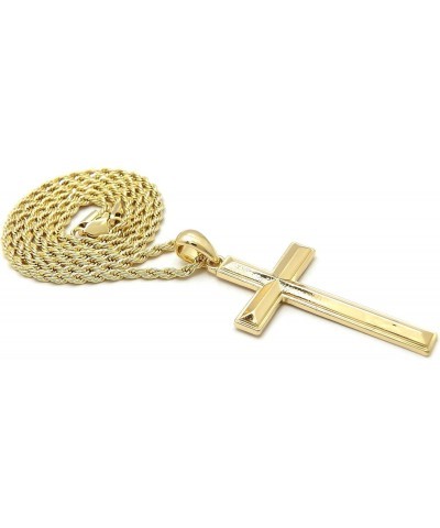 New Holy Cross Pendant Box, Rope, Cuban Chain Fashion Hip Hop Necklace XSP800 (24, Gold/Rope Chain) $9.88 Necklaces