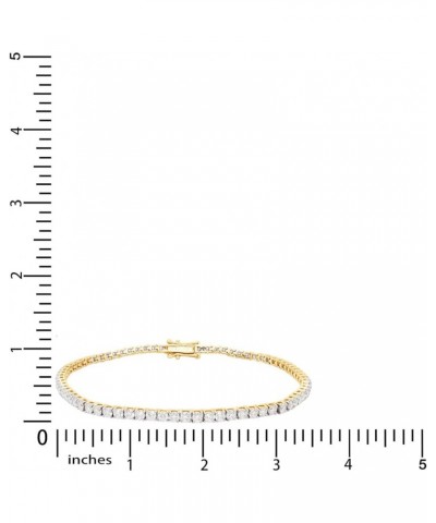 4MM Width Round Cut Lab Created Diamond Moissanite Tennis Chain Bracelet In 14k Gold Over Sterling Silver Jewelry For Women (...