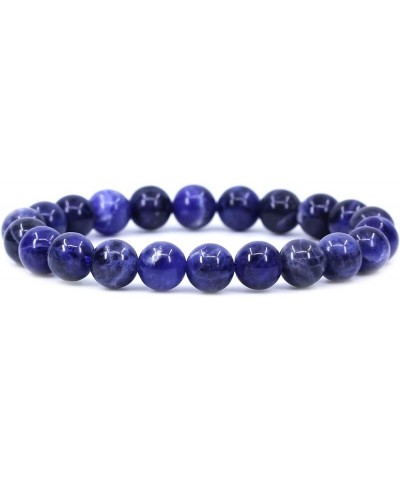 Gem Semi Precious Gemstones 8mm Round Beads Crystal Stretch Bracelet 7 Inch Unisex Blue Sodalite $6.62 Bracelets