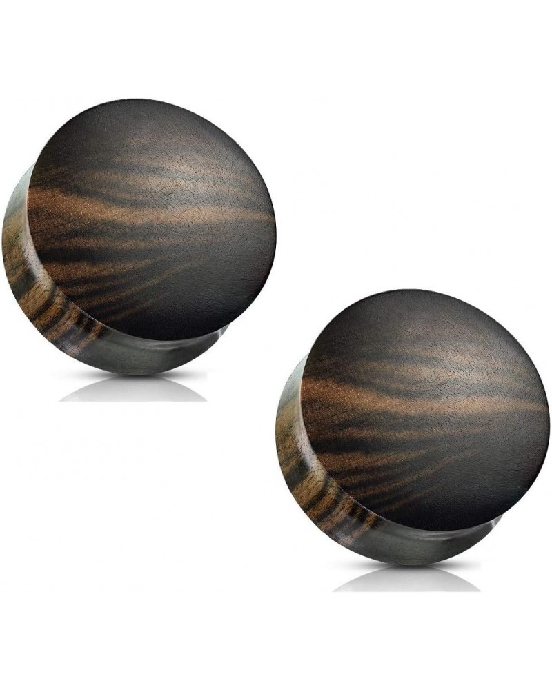 Striped Ebony Wood Convex Saddle Plug Gauges, Sold as a Pair 4mm (6GA) $9.03 Body Jewelry