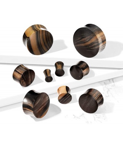 Striped Ebony Wood Convex Saddle Plug Gauges, Sold as a Pair 4mm (6GA) $9.03 Body Jewelry